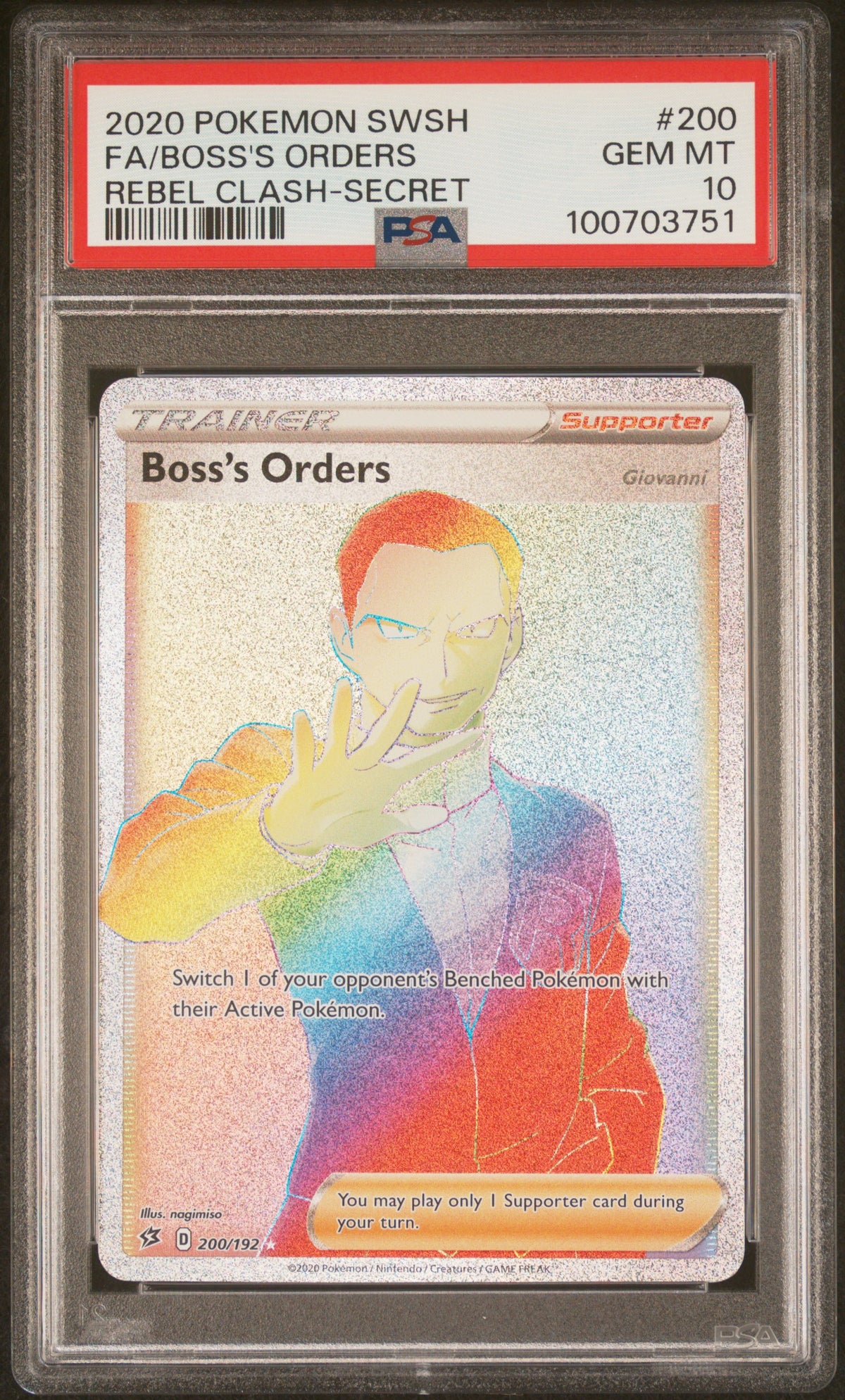 BOSS'S ORDERS 2020 REBEL CLASH PSA 10