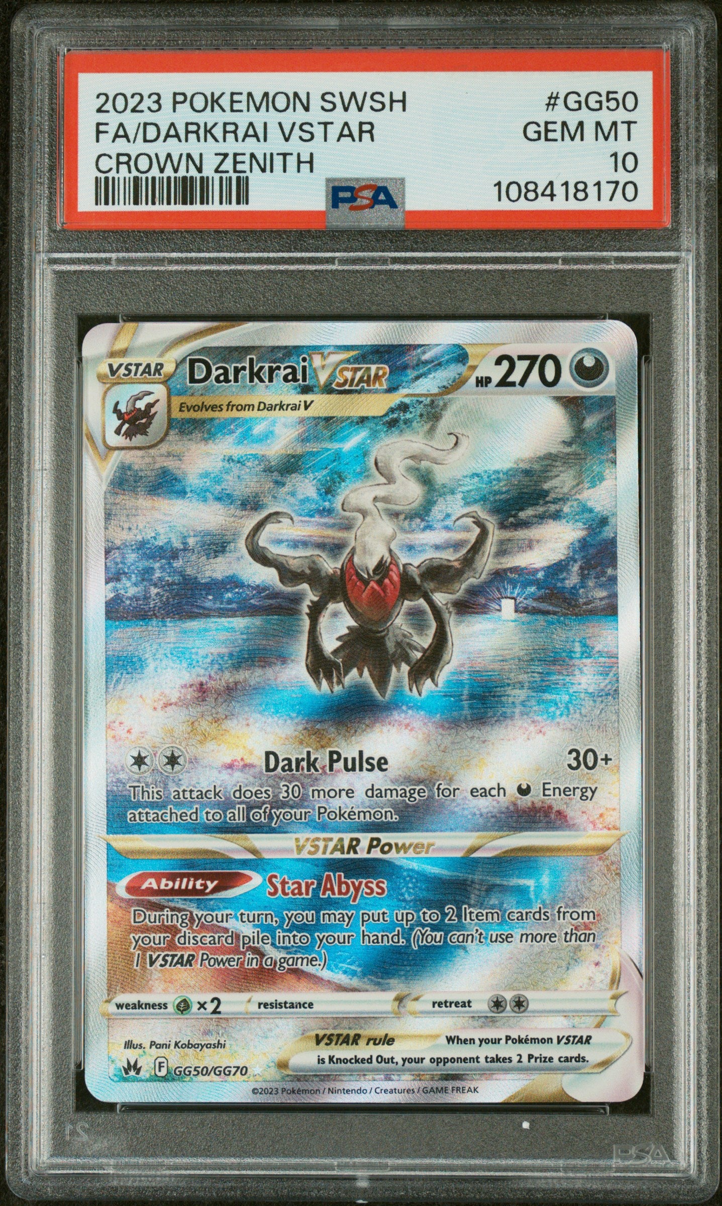 DARKRAI VSTAR 2023 CROWN ZENITH PSA 10 – Grandad's Cards