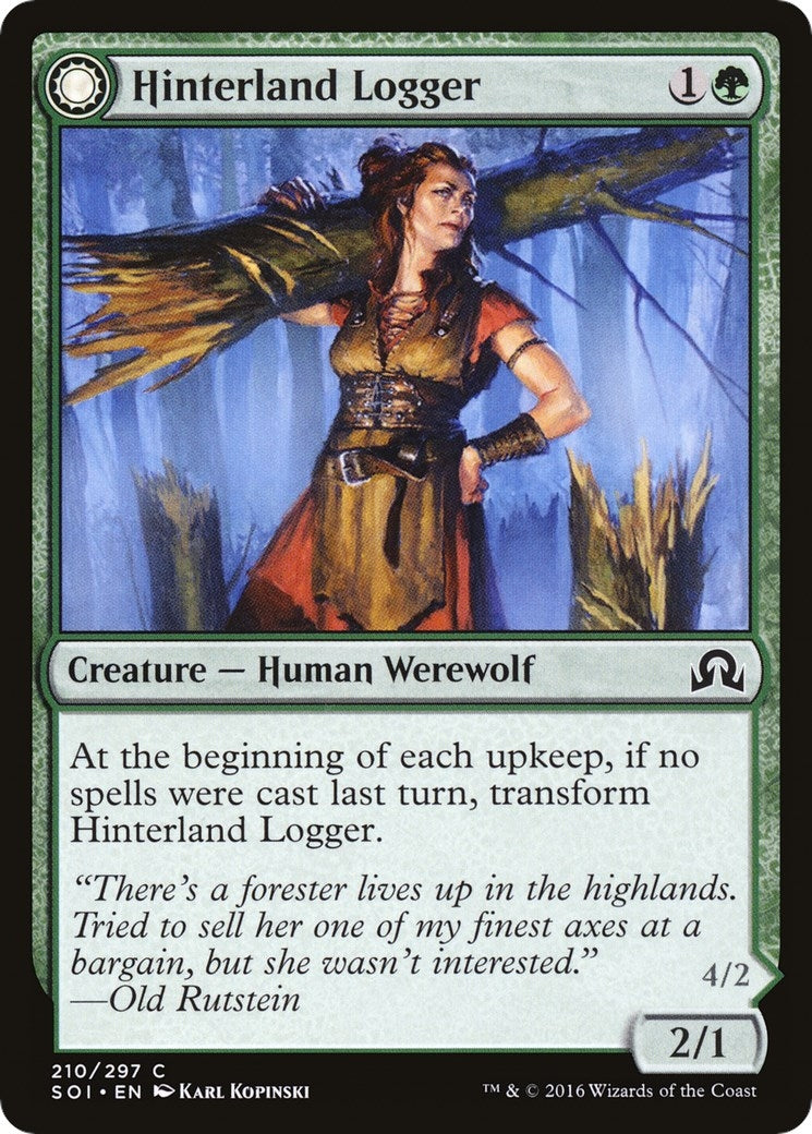 Image for Hinterland Logger (210) (Shadows over Innistrad) (SOI) - Magic: The Gathering