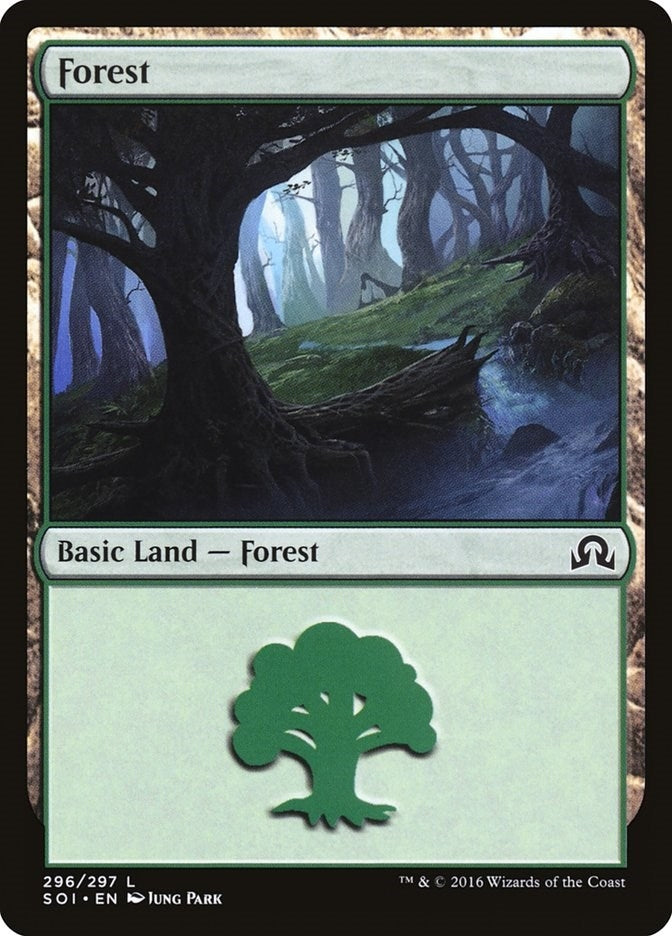 Image for Forest (296) (296) (Foil) (Shadows over Innistrad) (SOI) - Magic: The Gathering