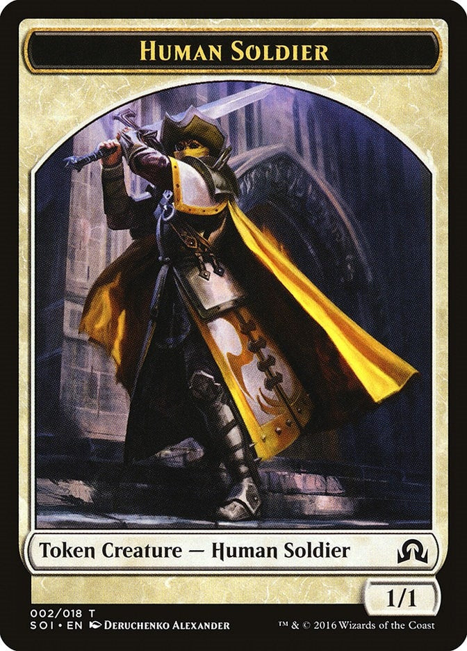 Image for Human Soldier Token (2) (Shadows over Innistrad) (SOI) - Magic: The Gathering