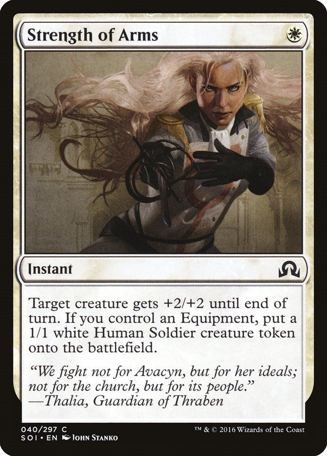 Image for Strength of Arms (40) (Foil) (Shadows over Innistrad) (SOI) - Magic: The Gathering