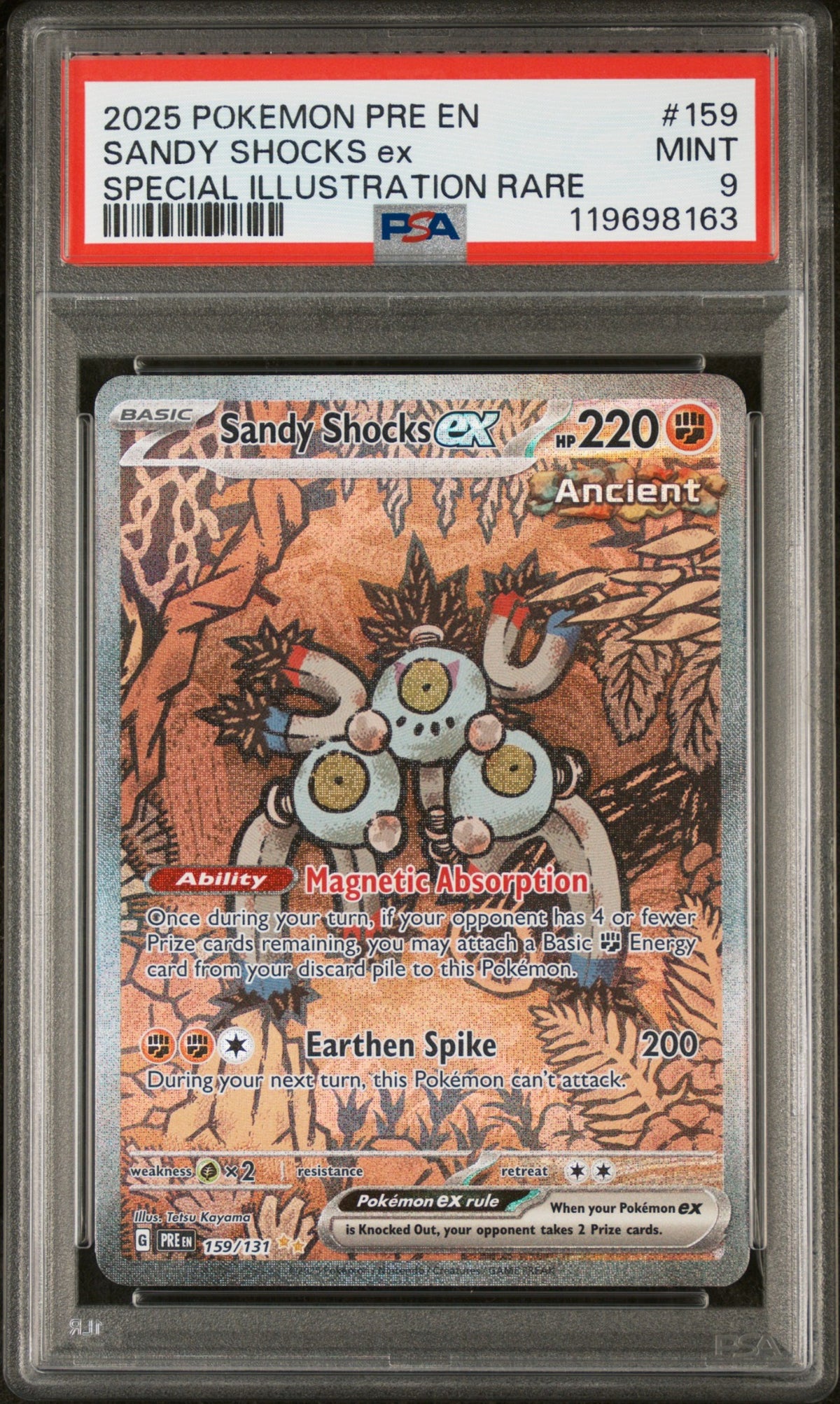 2025 POKEMON PRE EN-PRISMATIC EVOLUTIONS #159 SANDY SHOCKS EX SPECIAL ILLUSTRATION RARE PSA MINT 9