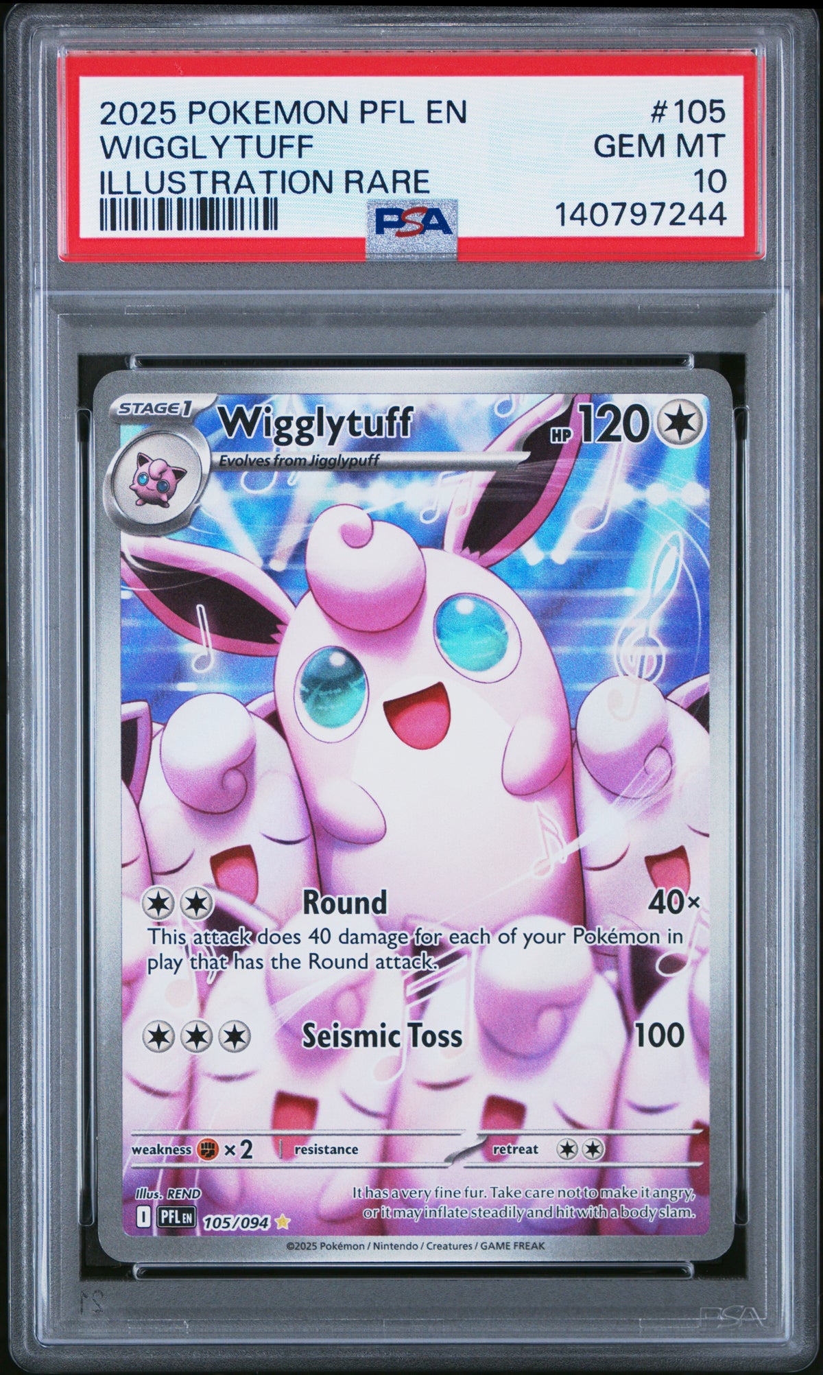 WIGGLYTUFF ILLUSTRATION RARE 2025 PHANTASMAL FLAMES PSA 10