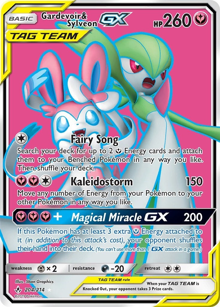 Gardevoir & Sylveon GX (204) (Full Art) (204/214) (SM - Unbroken Bonds)