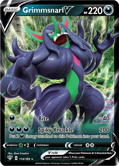 Image for Grimmsnarl V (114/189) (SWSH03: Darkness Ablaze) - Pokemon