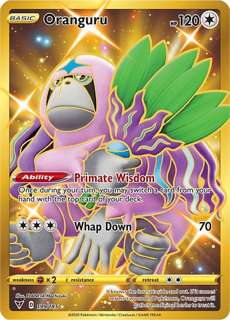 Image for Oranguru (Secret) (199/185) (SWSH04: Vivid Voltage) - Pokemon