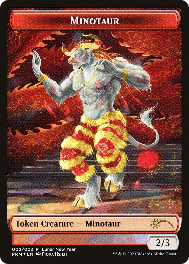 Image for Minotaur Token (2021 Lunar New Year Promo) (2) (Foil) (Unique and Miscellaneous Promos) (UMP) - Magic: The Gathering