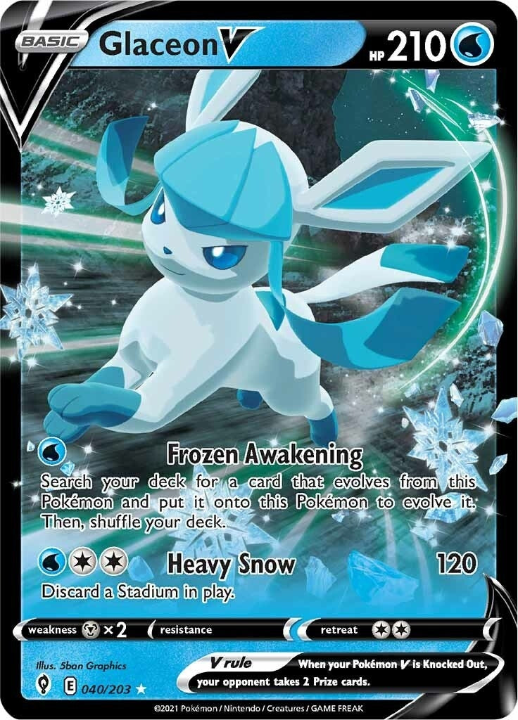 Image for Glaceon V (040/203) (SWSH07: Evolving Skies) - Pokemon