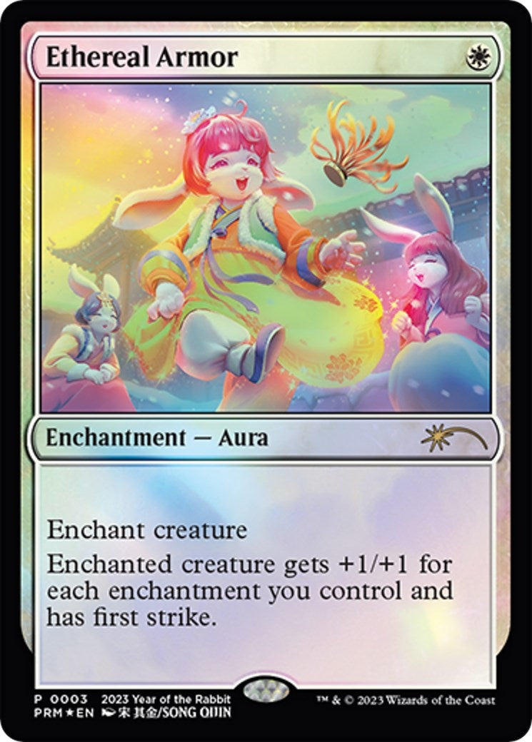 Image for Ethereal Armor (Year of the Rabbit 2023) (3) (Foil) (Unique and Miscellaneous Promos) (UMP) - Magic: The Gathering