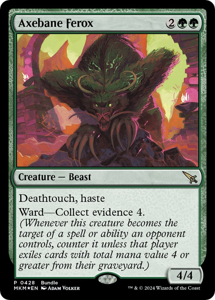 Image for Axebane Ferox (MKM Bundle) (428) (Foil) (Unique and Miscellaneous Promos) (UMP) - Magic: The Gathering
