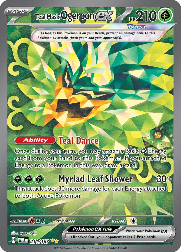 Image for Teal Mask Ogerpon ex (211/167) (SV06: Twilight Masquerade) - Pokemon