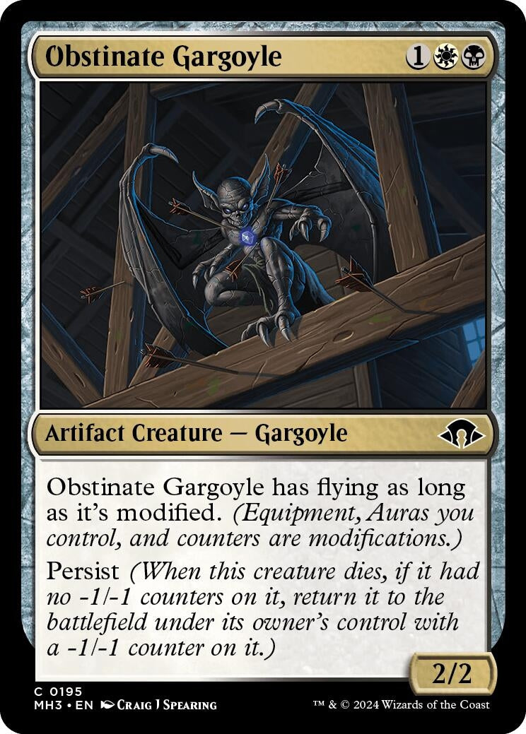 Image for Obstinate Gargoyle (195) (Foil) (Modern Horizons 3) - Magic: The Gathering