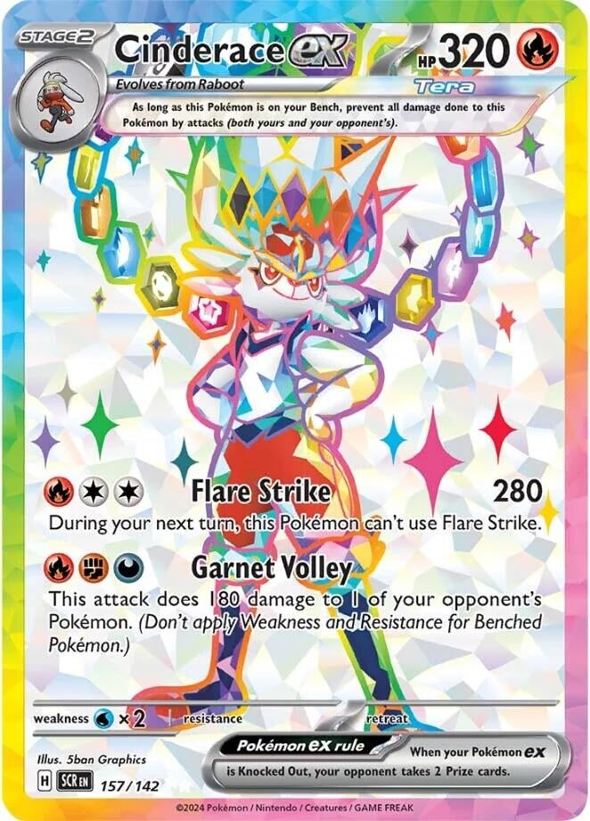 Image for Cinderace ex (157/142) (SV07: Stellar Crown) - Pokemon