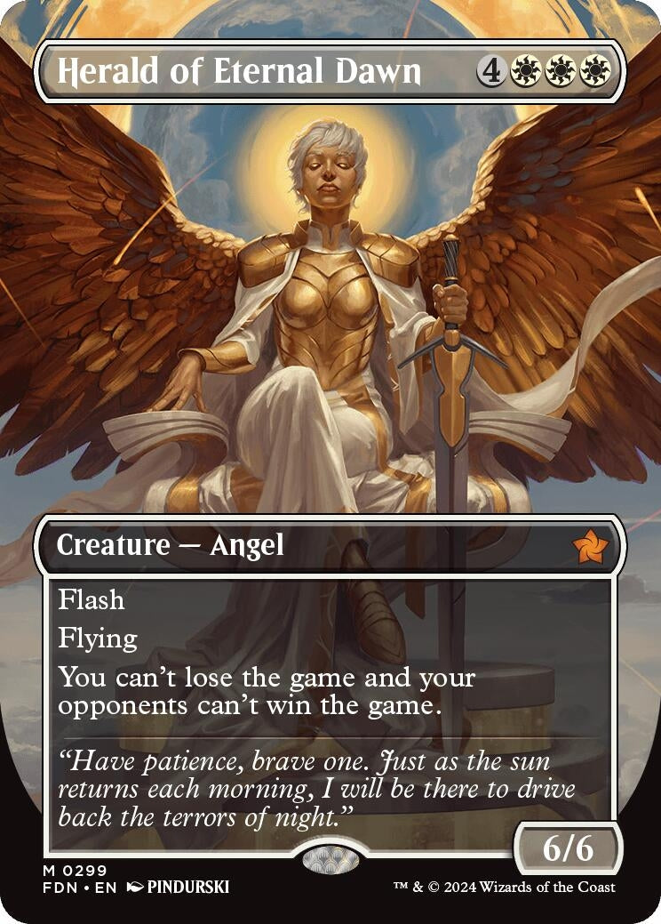 Image for Herald of Eternal Dawn (Borderless) (299) (Foil) (Foundations) - Magic: The Gathering