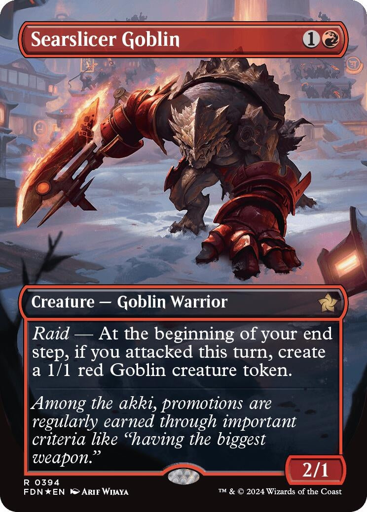 Image for Searslicer Goblin (Borderless) (Mana Foil) (394) (Foil) (Foundations) - Magic: The Gathering
