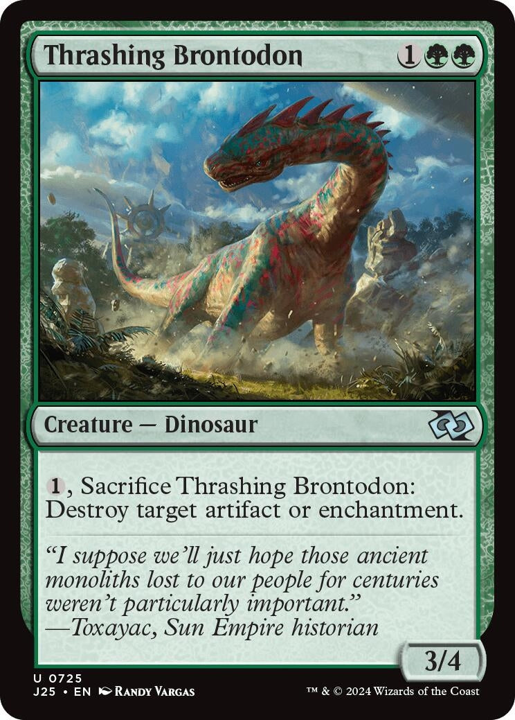 Image for Thrashing Brontodon (725) (Foundations Jumpstart) - Magic: The Gathering