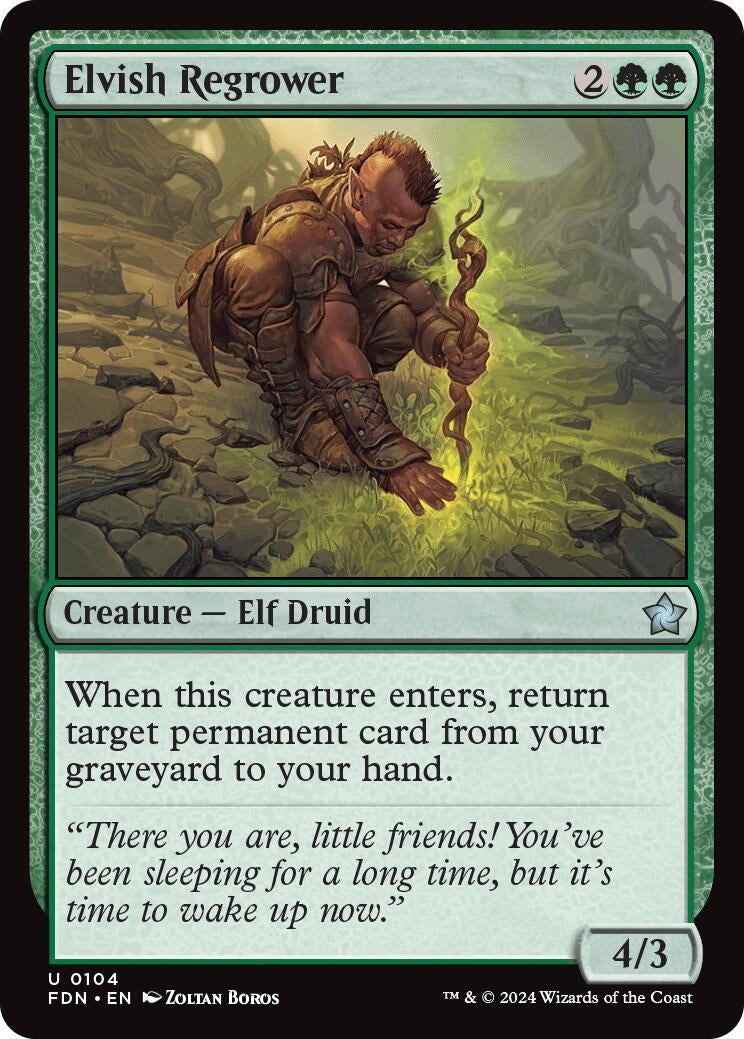 Image for Elvish Regrower (104) (Foil) (Foundations) - Magic: The Gathering
