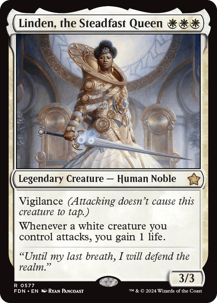 Image for Linden, the Steadfast Queen (0577) (577) (Foundations) - Magic: The Gathering