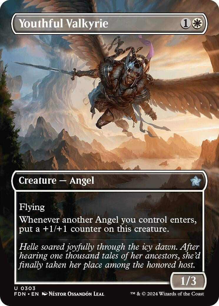 Image for Youthful Valkyrie (Borderless) (303) (Foil) (Foundations) - Magic: The Gathering