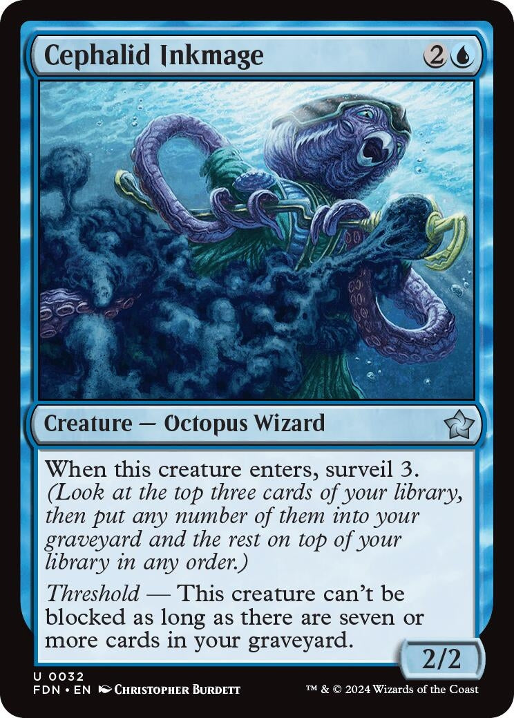 Image for Cephalid Inkmage (32) (Foil) (Foundations) - Magic: The Gathering