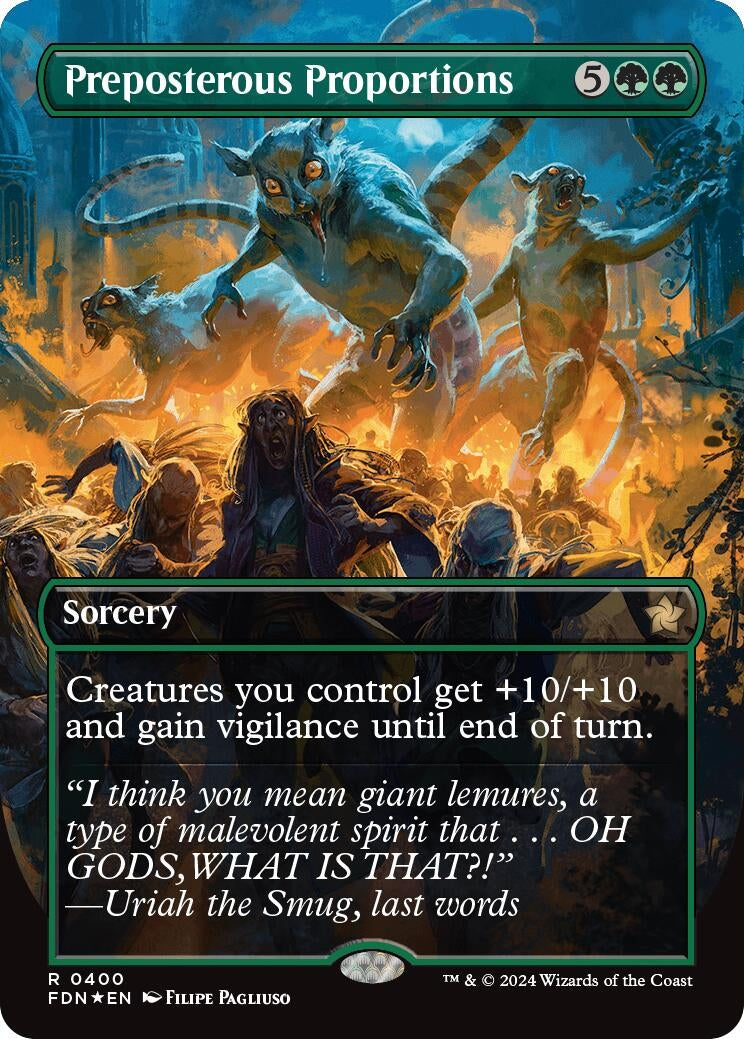 Image for Preposterous Proportions (Borderless) (Mana Foil) (400) (Foil) (Foundations) - Magic: The Gathering