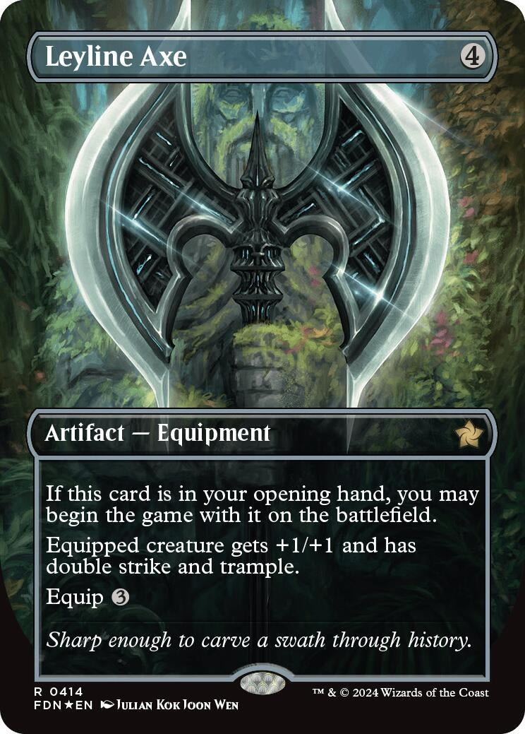 Image for Leyline Axe (Borderless) (Mana Foil) (414) (Foil) (Foundations) - Magic: The Gathering