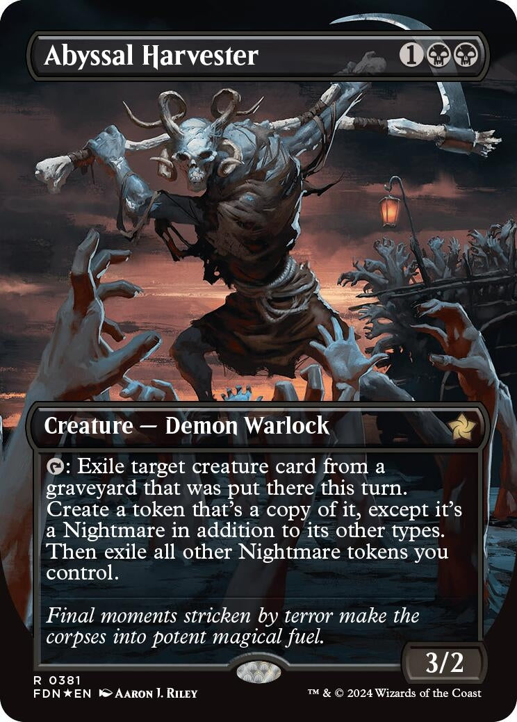 Image for Abyssal Harvester (Borderless) (Mana Foil) (381) (Foil) (Foundations) - Magic: The Gathering