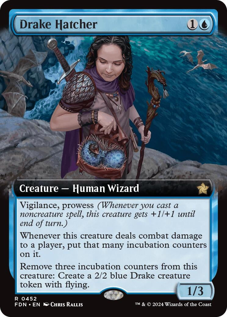 Image for Drake Hatcher (Extended Art) (452) (Foil) (Foundations) - Magic: The Gathering