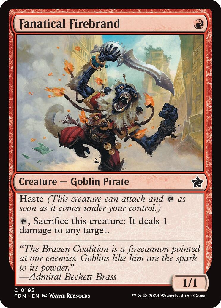 Image for Fanatical Firebrand (195) (Foil) (Foundations) - Magic: The Gathering