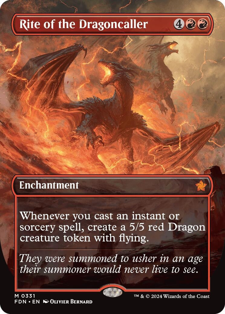 Image for Rite of the Dragoncaller (Borderless) (331) (Foil) (Foundations) - Magic: The Gathering