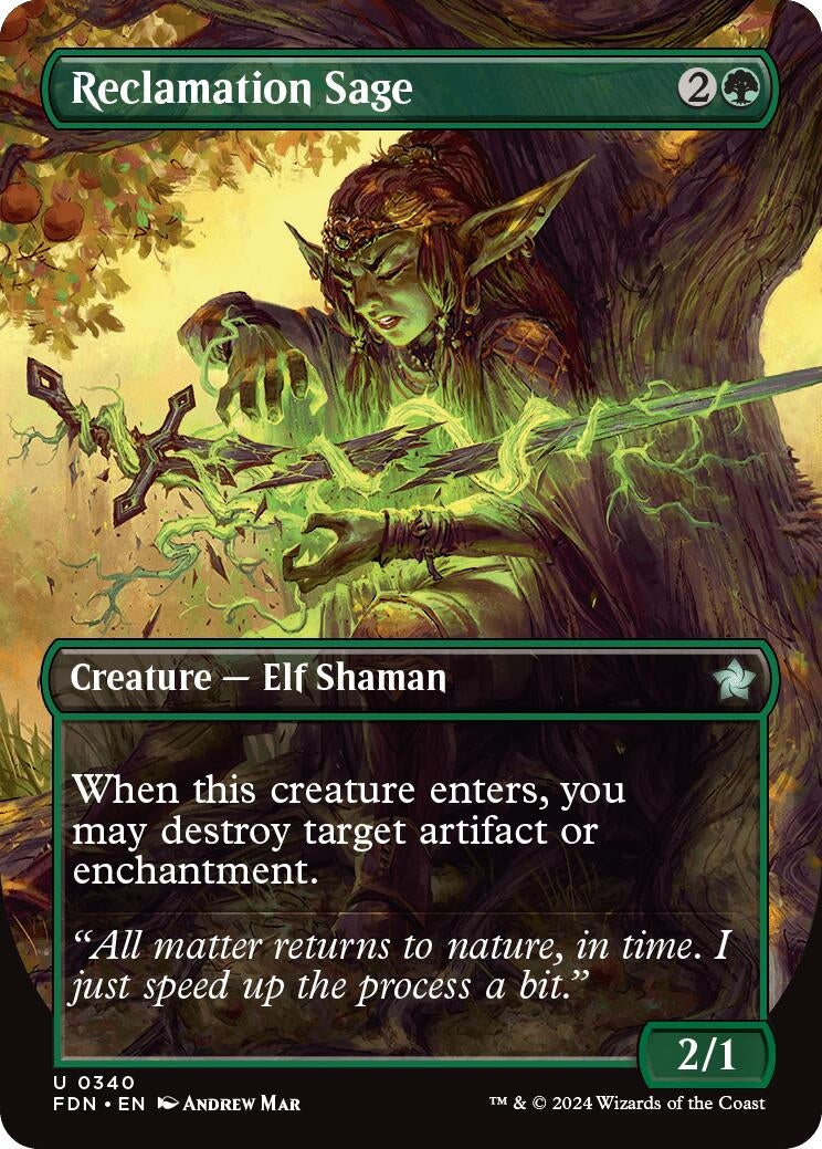Image for Reclamation Sage (Borderless) (340) (Foil) (Foundations) - Magic: The Gathering