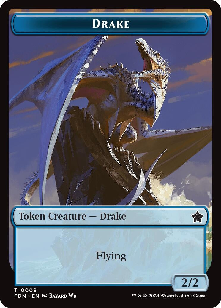 Image for Drake // Goblin Doubled-Sided Token (8 // 18) (Foil) (Foundations) - Magic: The Gathering