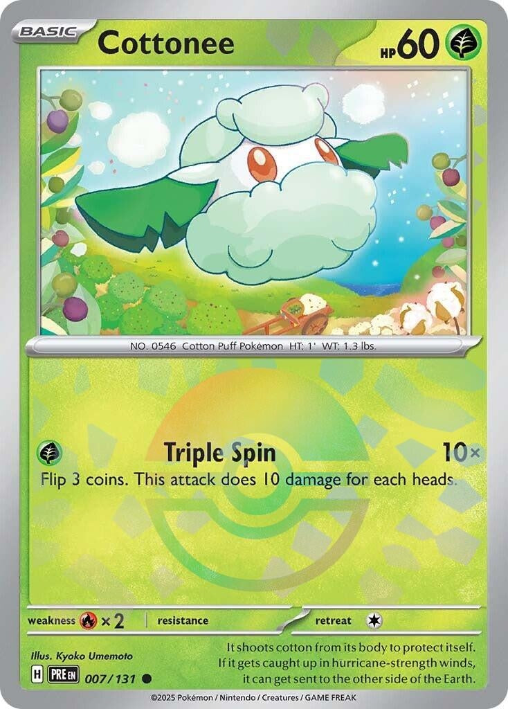 Image for Cottonee (Poke Ball Pattern) (007/131) (SV: Prismatic Evolutions) - Pokemon