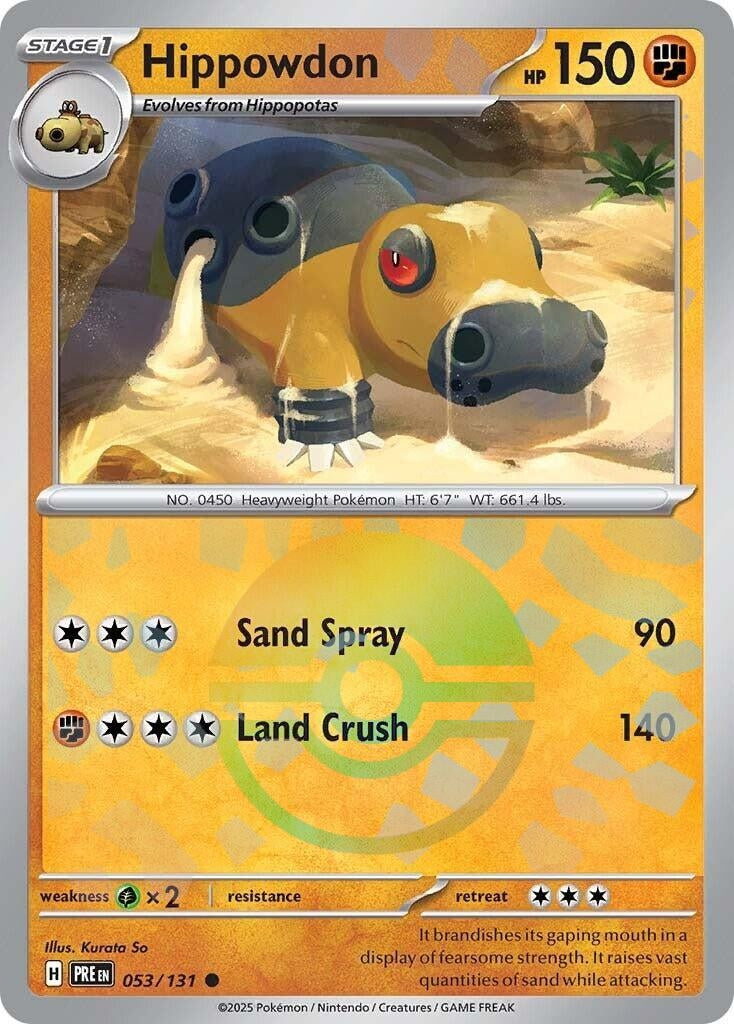 Hippowdon (Poke Ball Pattern) (053/131) (SV: Prismatic Evolutions)