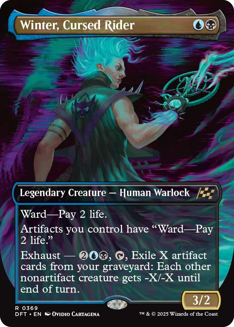 Image for Winter, Cursed Rider (Borderless) (369) (Foil) (Aetherdrift) (DFT) - Magic: The Gathering