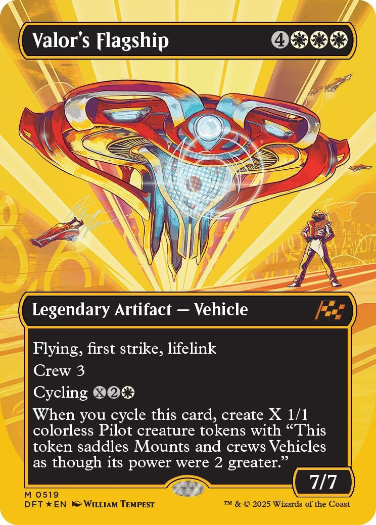 Image for Valor's Flagship (Borderless) (First-Place Foil) (519) (Foil) (Aetherdrift) (DFT) - Magic: The Gathering