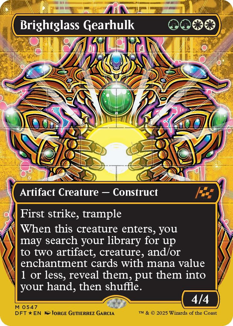 Image for Brightglass Gearhulk (Borderless) (First-Place Foil) (547) (Foil) (Aetherdrift) (DFT) - Magic: The Gathering