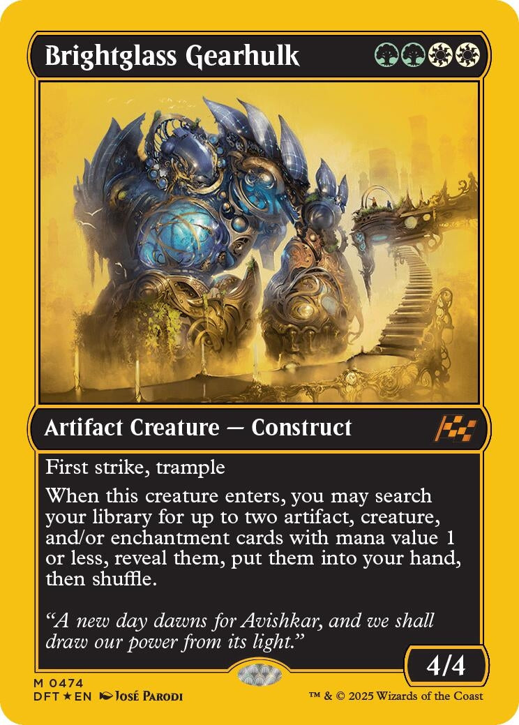 Image for Brightglass Gearhulk (First-Place Foil) (474) (Foil) (Aetherdrift) (DFT) - Magic: The Gathering