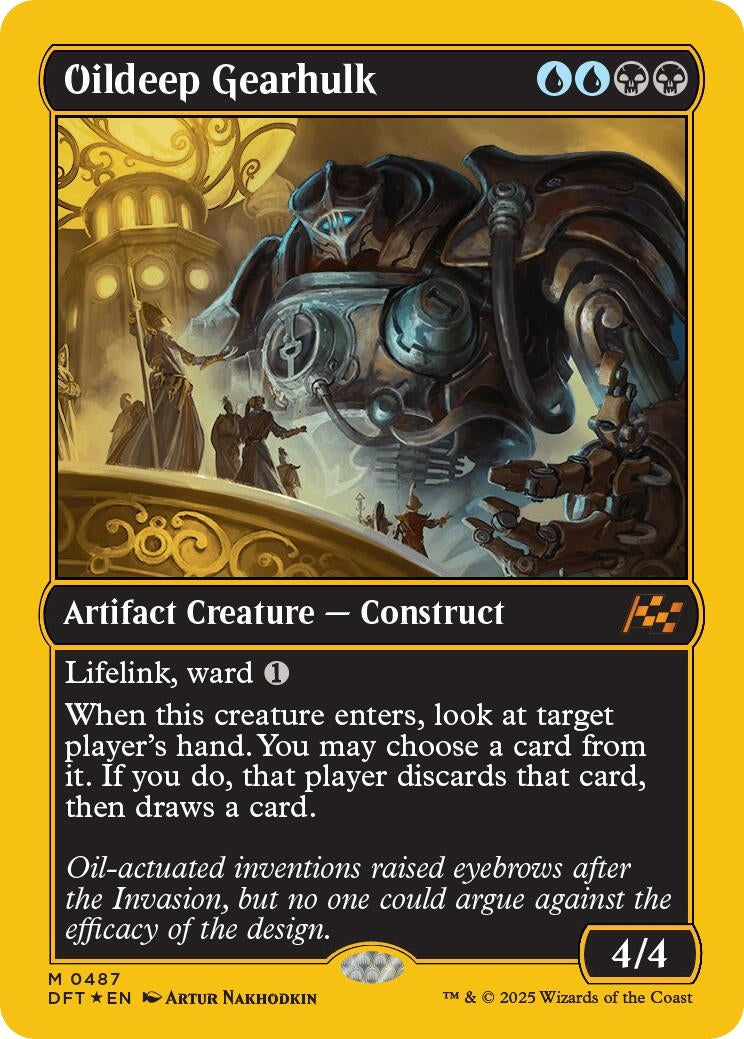 Image for Oildeep Gearhulk (First-Place Foil) (487) (Foil) (Aetherdrift) (DFT) - Magic: The Gathering