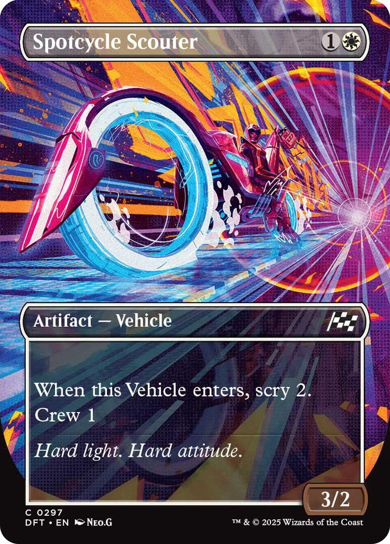 Image for Spotcycle Scouter (Borderless) (297) (Foil) (Aetherdrift) (DFT) - Magic: The Gathering
