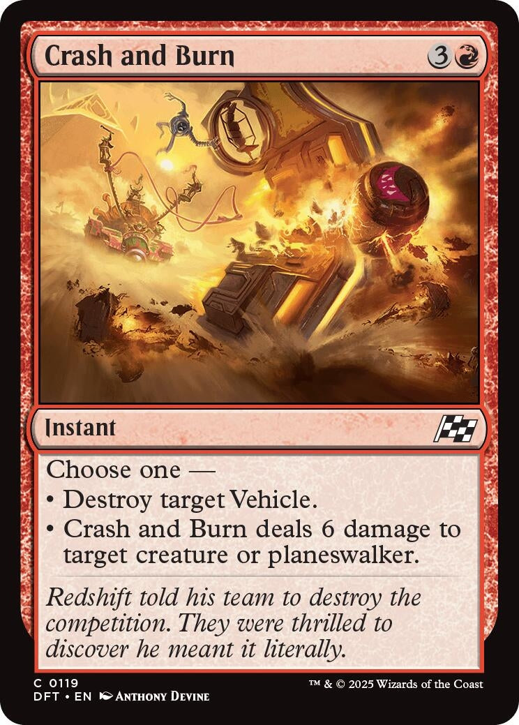 Image for Crash and Burn (119) (Foil) (Aetherdrift) (DFT) - Magic: The Gathering
