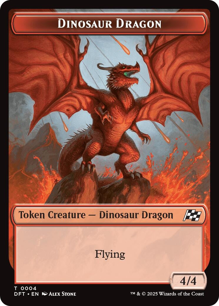 Image for Dinosaur Dragon // Treasure Double-Sided Token (4 // 11) (Foil) (Aetherdrift) (DFT) - Magic: The Gathering