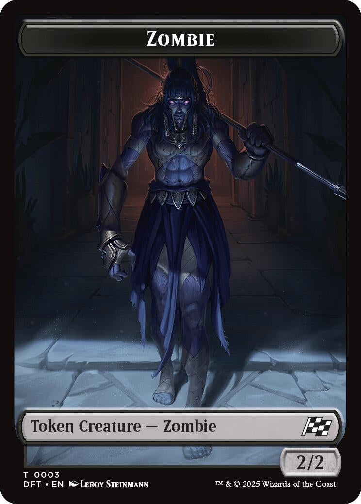 Image for Zombie (0003) // Pilot Double-Sided Token (3 // 1) (Foil) (Aetherdrift) (DFT) - Magic: The Gathering