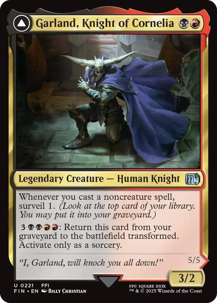 Image for Garland, Knight of Cornelia (221) (Foil) (FINAL FANTASY) - Magic: The Gathering