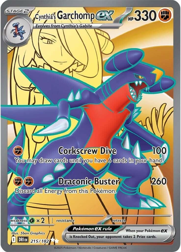 Image for Cynthia's Garchomp ex (215/182) (SV10: Destined Rivals) - Pokemon