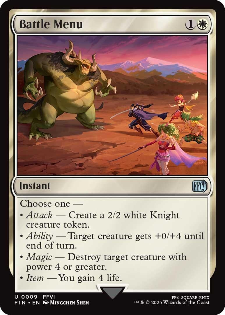Image for Battle Menu (9) (FINAL FANTASY) - Magic: The Gathering