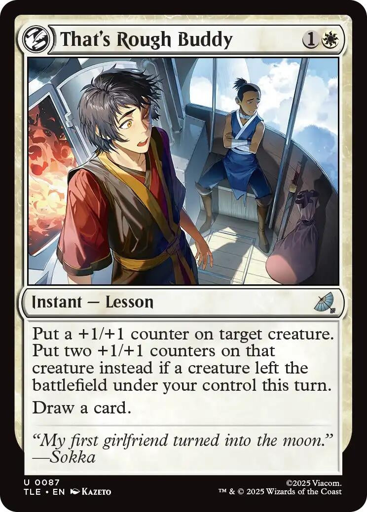 Image for That's Rough Buddy (87) (Foil) (Avatar: The Last Airbender: Eternal-Legal) - Magic: The Gathering