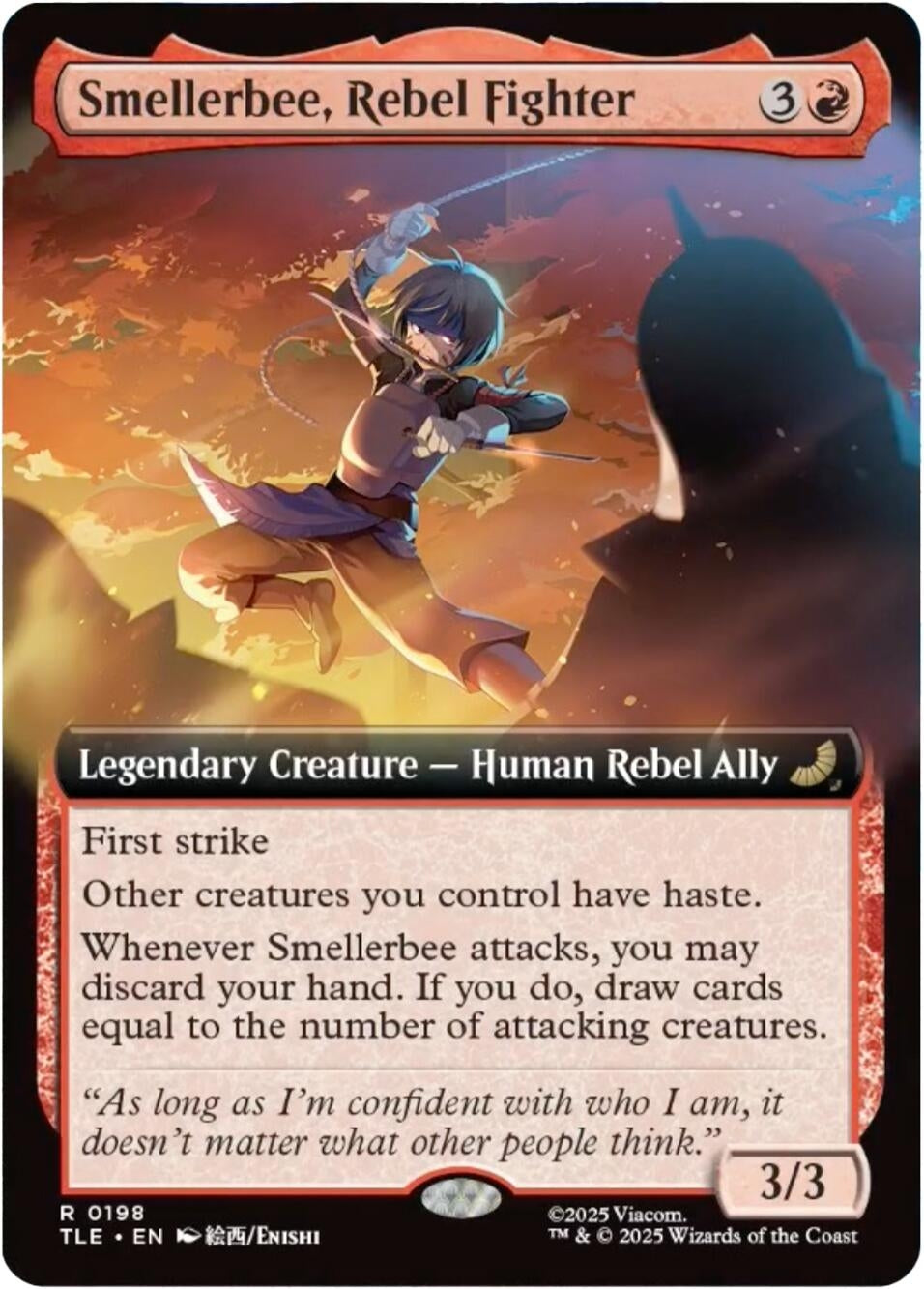 Image for Smellerbee, Rebel Fighter (Extended Art) (198) (Foil) (Avatar: The Last Airbender: Eternal-Legal) - Magic: The Gathering