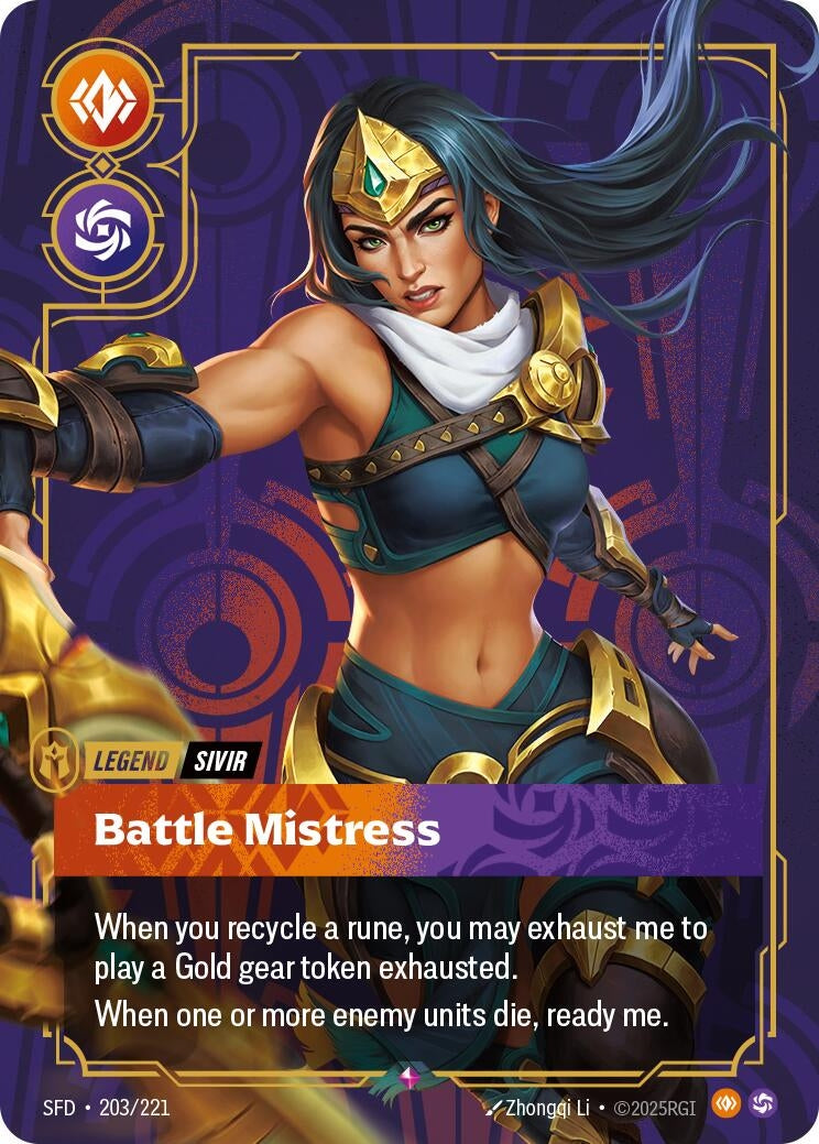 Image for Sivir - Battle Mistress (203/221) (Foil) (Spiritforged) - Riftbound: League of Legends Trading Card Game